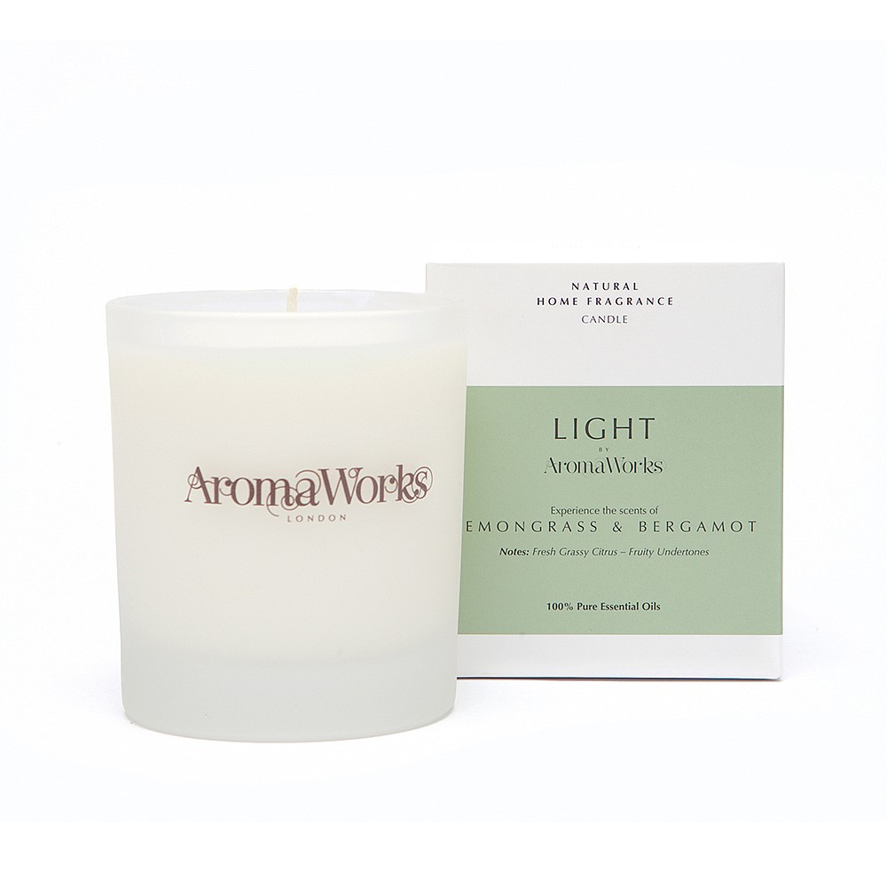 AromaWorks Light Range Lemongrass & Bergamot Candle 10cl Small