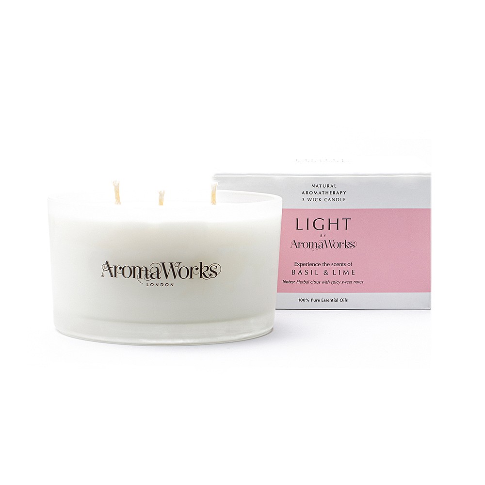 AromaWorks Light Range Basil and Lime Candle 3-Wick Large AromaWorks Light Range Basil and Lime Candle 3-Wick Large