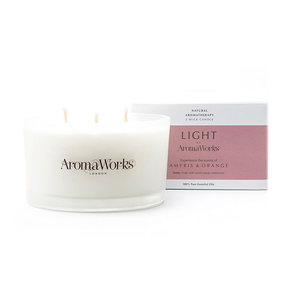 AromaWorks Light Range Amyris & Orange 3 Wick Candle