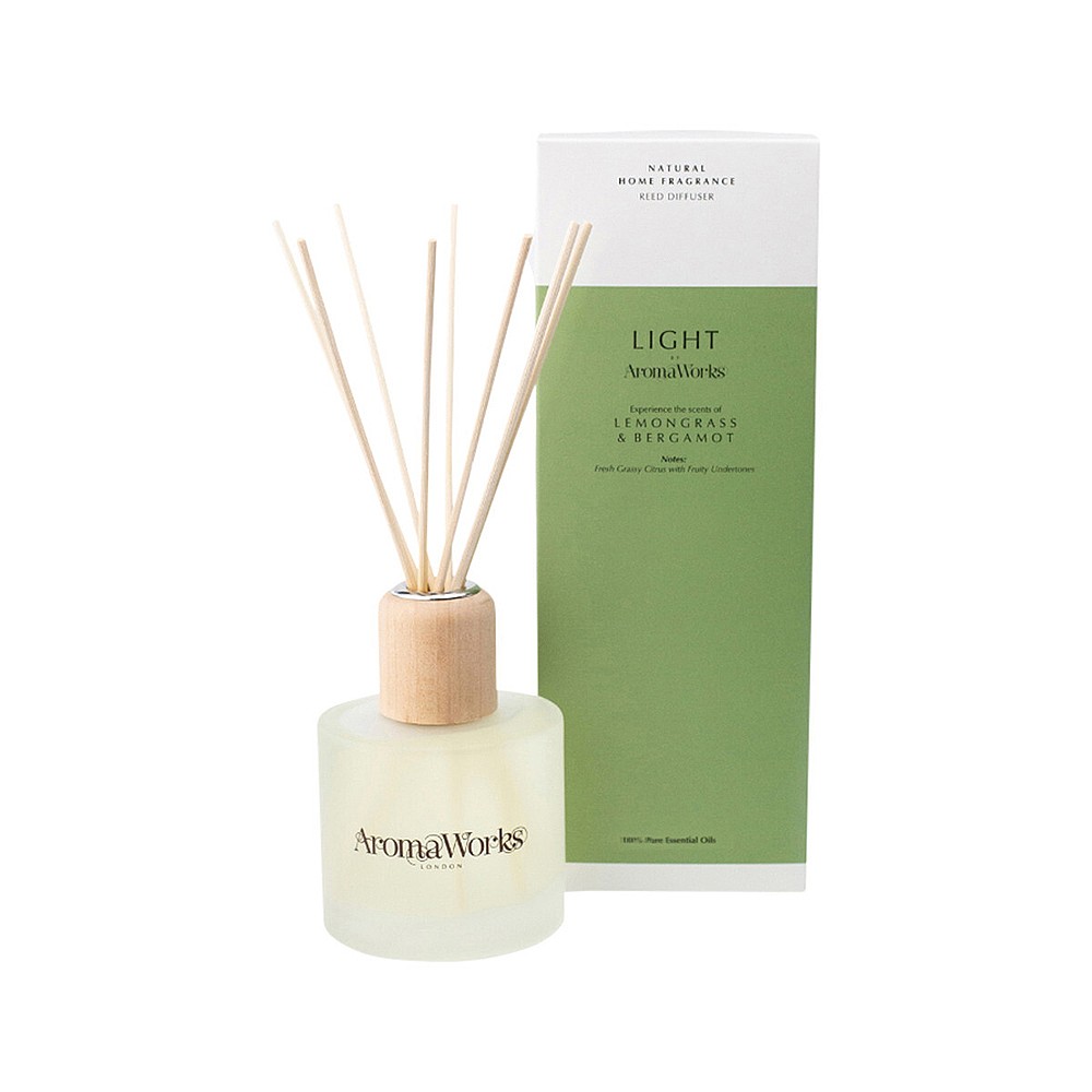 AromaWorks Light Range - Lemongrass & Bergamot Reed Diffuser 200ml AromaWorks Light Range - Lemongrass & Bergamot Reed Diffuser 200ml