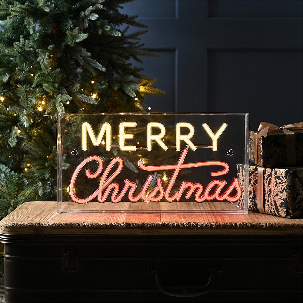 Neon Merry Christmas Sign Indoor Illuminated Christmas