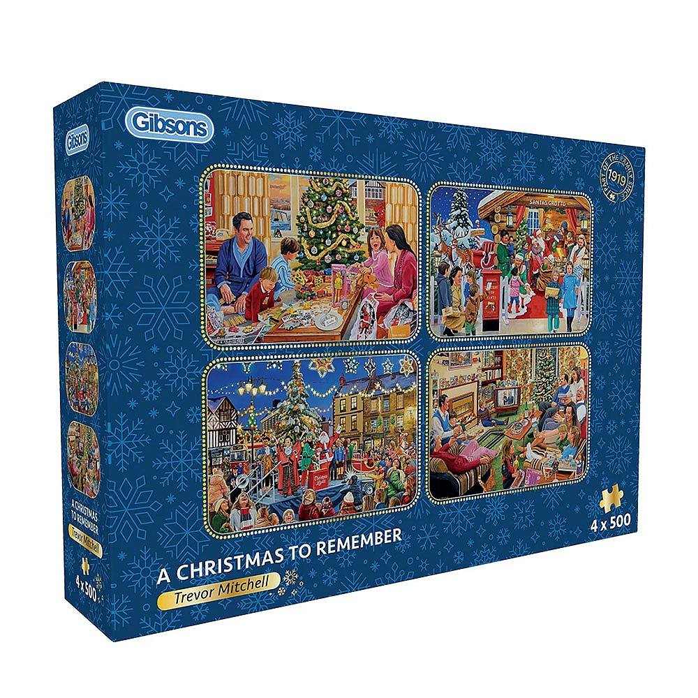 Gibsons A Christmas to Remember 4 x 500 Piece Jigsaw Puzzles Jigsaw Puzzles Webbs Garden Centres