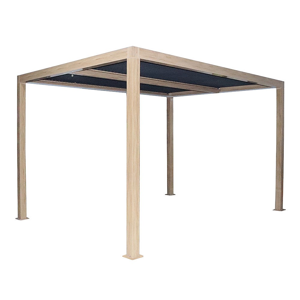 [完売品] LUZ e SOMBRA DOMINGO Supremo Belfort 3x4m Deluxe Pergola with Curtains and LED's - Oak