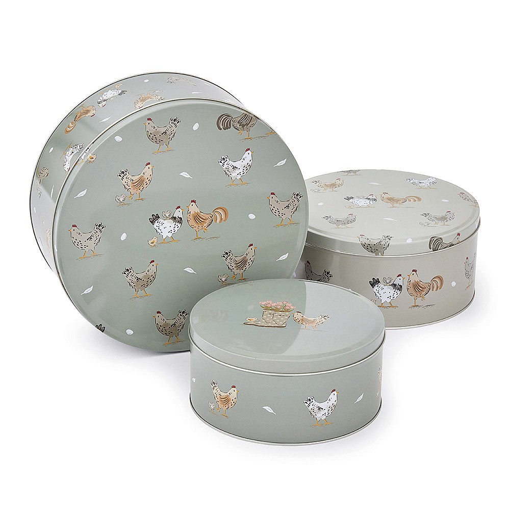 Cooksmart Hen House Round Cake Tins Set of Kitchen Storage