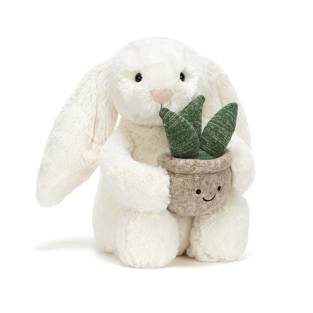 Jellycat Cream Bunny with Plant | Soft Toys | Webbs Garden Centres