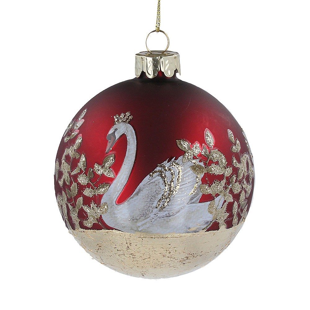 Gisela Graham Large 12cm Christmas hand painted glass ornament bauble on the stand !!! 