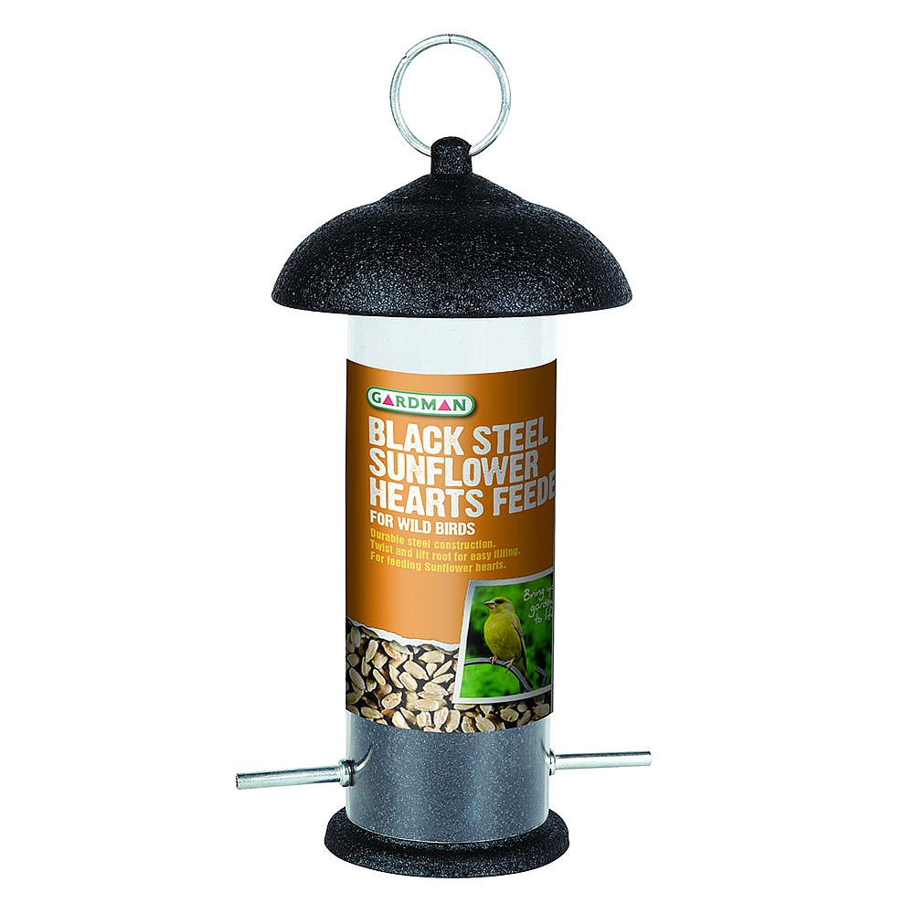 Black Steel Sunflower Hearts Feeder Seed Feeders Webbs Garden