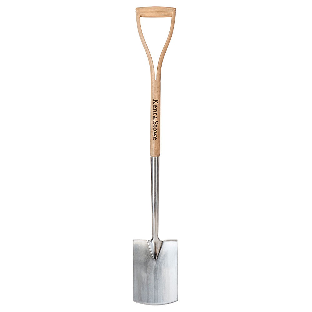 Kent & Stowe Stainless Steel Round Nose Shovel Wood YD Handle Round Mouth 