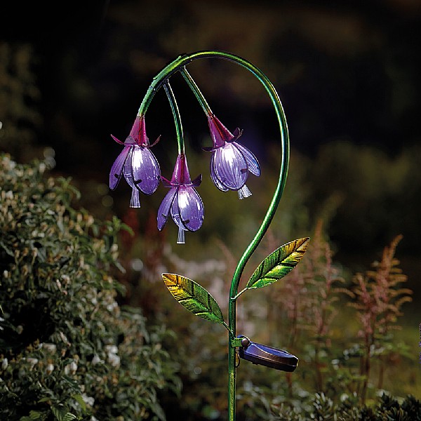 Smart Solar Fuchsia LED Solar Flower Stake Light