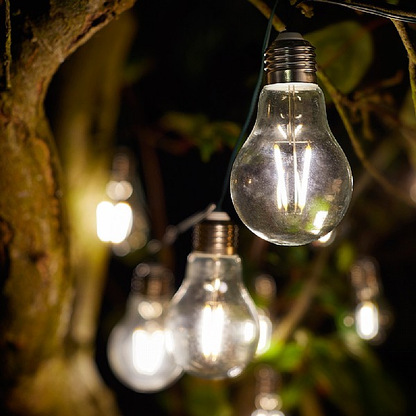 Smart Solar Eureka Retro Led String Lights 10 Bulbs Smart Solar Eureka Retro Led String Lights 10 Bulbs Garden Lighting Webbs Centre