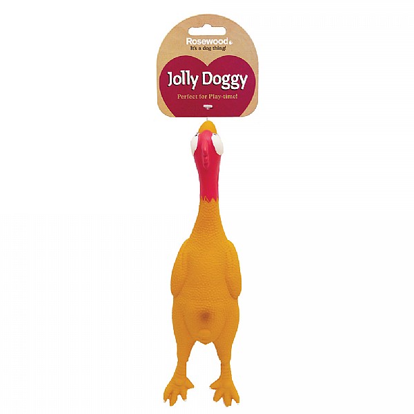 Rosewood Jolly Doggy Squeaking Chicken Toy