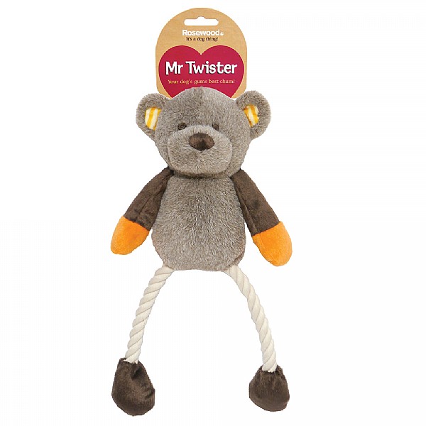 Rosewood Mr Twister Teddy Twister Dog Toy