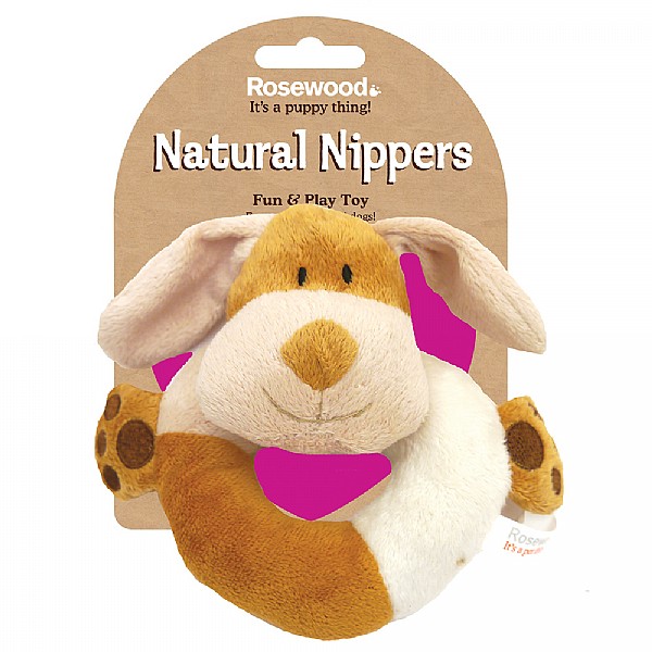Rosewood Natural Nippers Cuddle Plush Ring