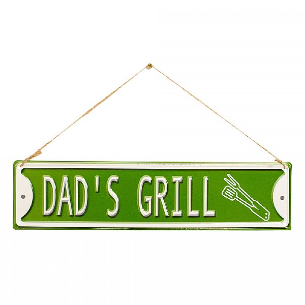 La Hacienda Dad's Grill Embossed Metal Sign