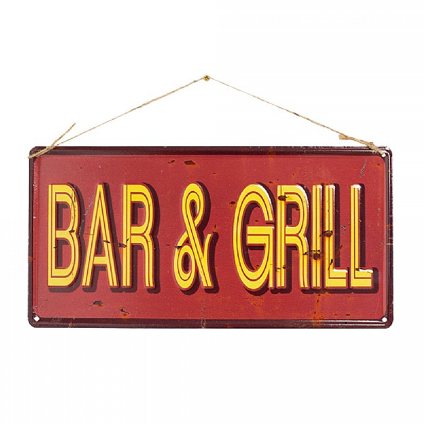 La Hacienda Bar & Grill Embossed Metal Sign