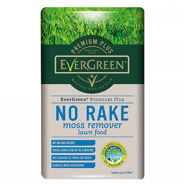 Evergreen Premium Plus No Rake Moss Remover Lawn Food 100m2