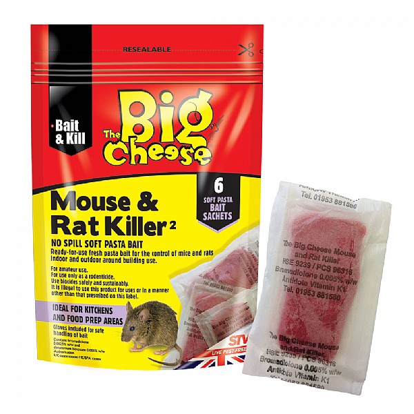 The Big Cheese Mouse & Rat Killer Pasta Sachets (Pack of 6)