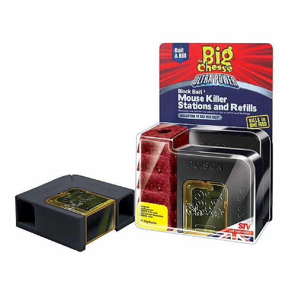 The Big Cheese Ultra Power Block Bait Mouse Killer Stations & Refills