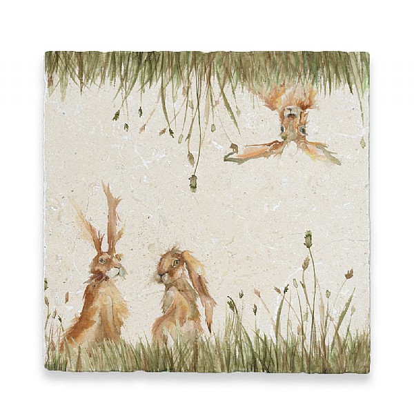 Kate of Kensington Family of Hares Large Marble Platter