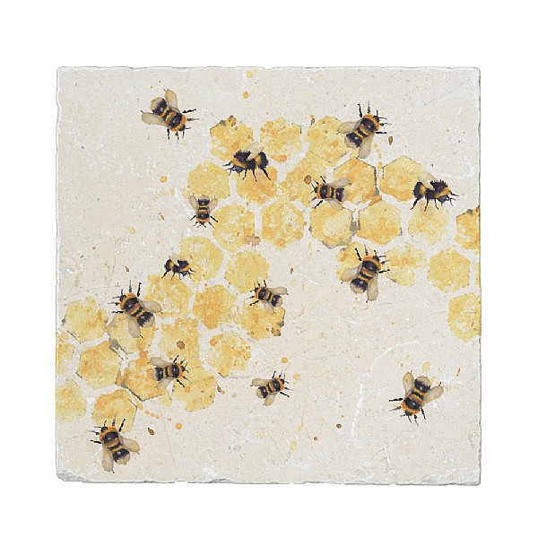 Kate of Kensington Honeycomb Bees Large Marble Platter