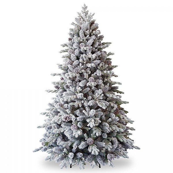 6.5ft Pre-Lit Snowy Dorchester Pine Artificial Christmas Tree