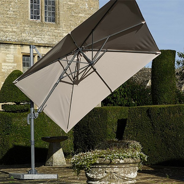 Bramblecrest Lichfield 2.7m Square Sand Side Post Parasol with Base