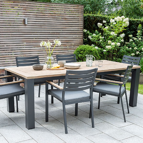 Kettler Elba 6 Seater Dining Set Metal Garden Furniture bs