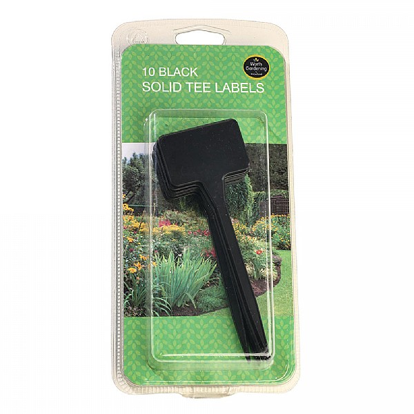Garland Solid Tee Labels Black - Pack Of 10