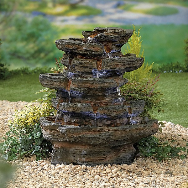 Kelkay Red Rock Springs LED Water Fountain