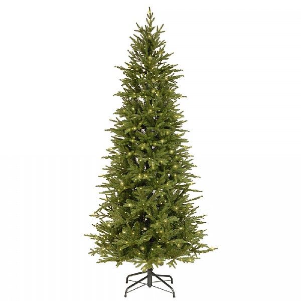6.5ft Pre-Lit Bedminster Slim Spruce Artificial Christmas Tree