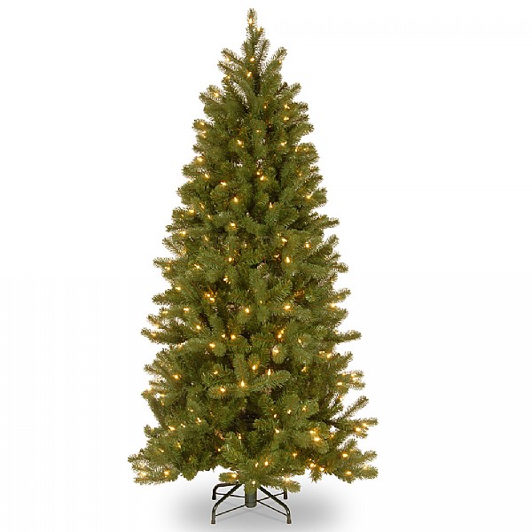 5.5ft Pre-Lit Bayberry Slim Spruce 'Feel Real' Artificial Christmas Tree