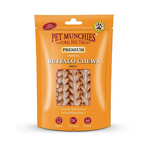 Pet Munchies Natural Small Buffalo Chews 55g (4 pack)