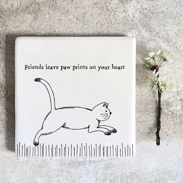 East of India 'Running Cat' Square Coaster
