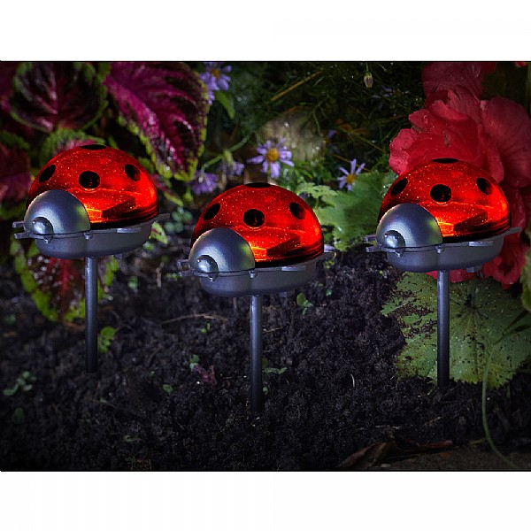 Smart Solar Ladybird Stake Light - Triple Pack