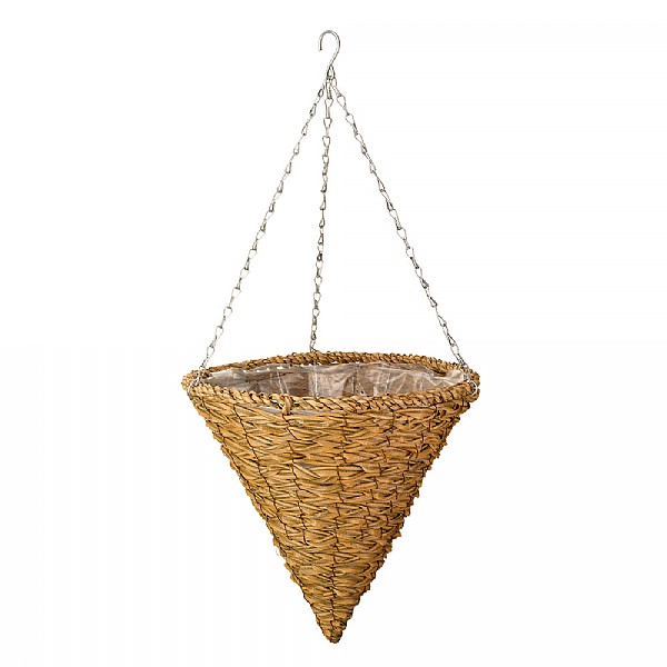 Smart Garden Sofia Faux Rattan Hanging Cone - 14''