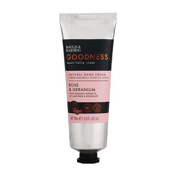 Baylis & Harding Goodness Rose & Geranium Natural Hand Cream 75ml