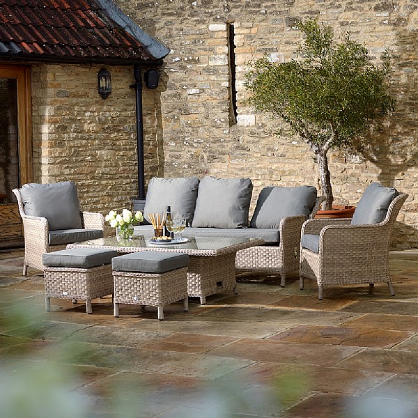 Bramblecrest Blenheim Reclining Lounge Set with Adjustable Table