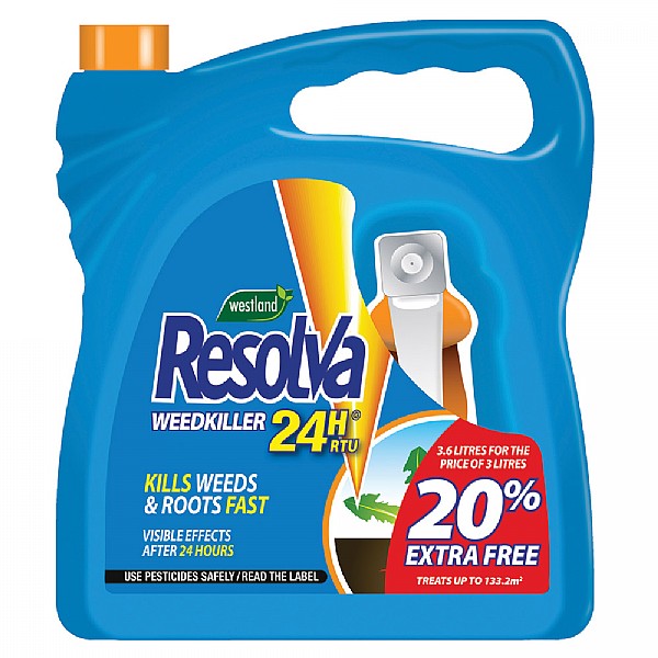 Westland Resolva Weed Killer 24H Ready to Use 3L (20% Extra Free)