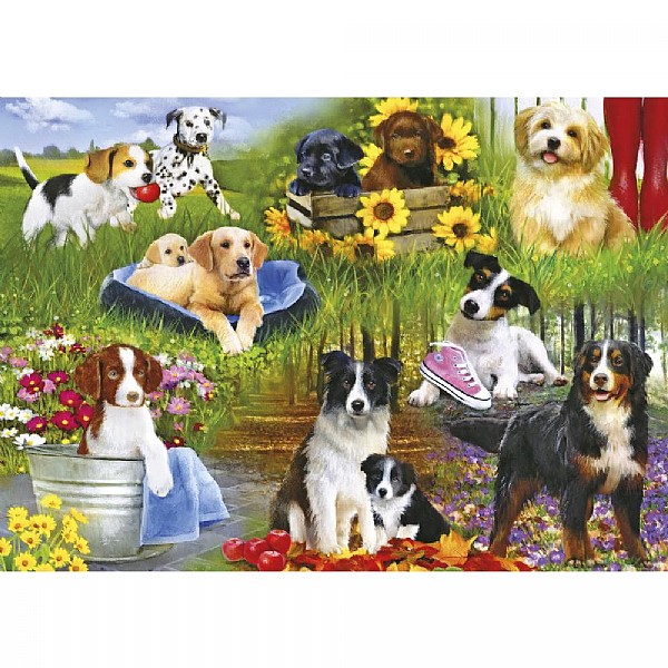 Gibsons Playful Pups 500 Piece Jigsaw Puzzle