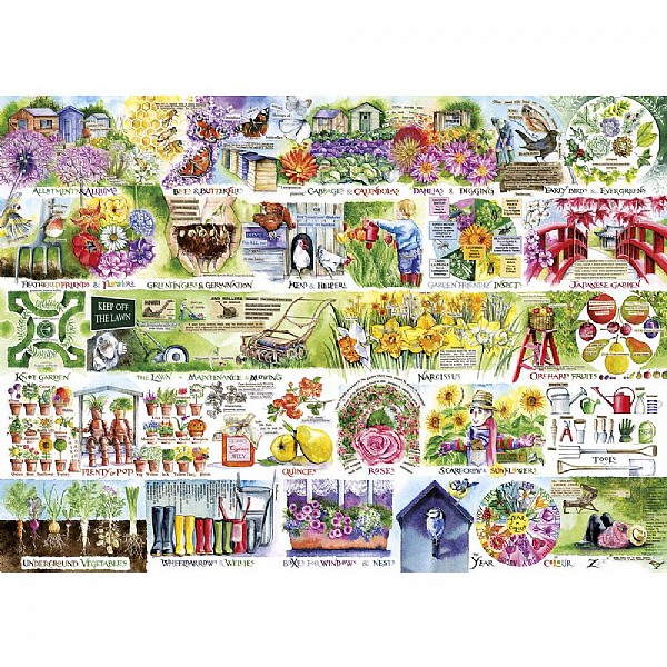 Gibsons Wheelbarrows & Wellies 1000 Piece Jigsaw Puzzle