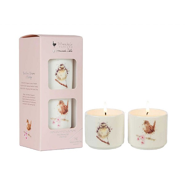 Wrendale Hedgerow Set of 2 Mini Ceramic Candles