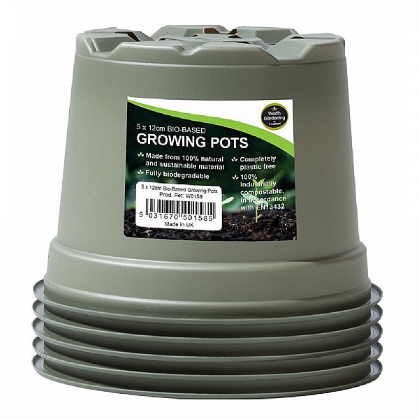 Garland Bio-Based 12cm Growing Pots (Pack of 5)