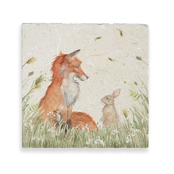 Kate of Kensington Fox & Rabbit Medium Marble Platter