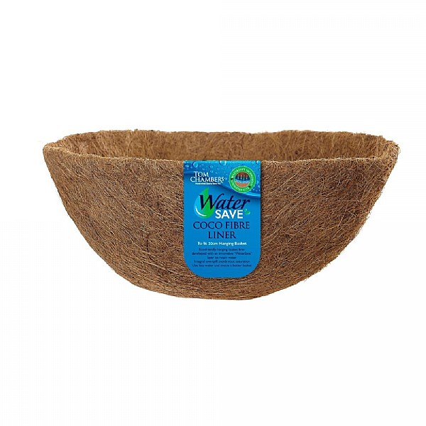 Tom Chambers 30cm WaterSave Coco Fibre Hanging Basket Liner