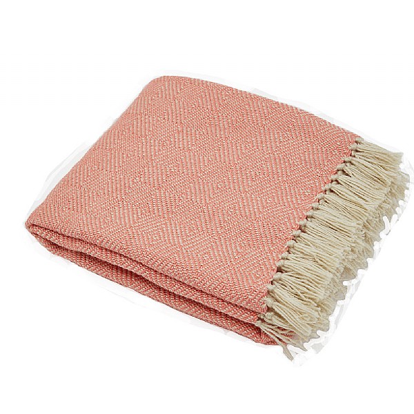 Weaver Green Diamond Blanket Coral