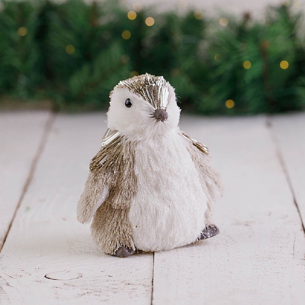 14cm Grey & White Penguin Decoration