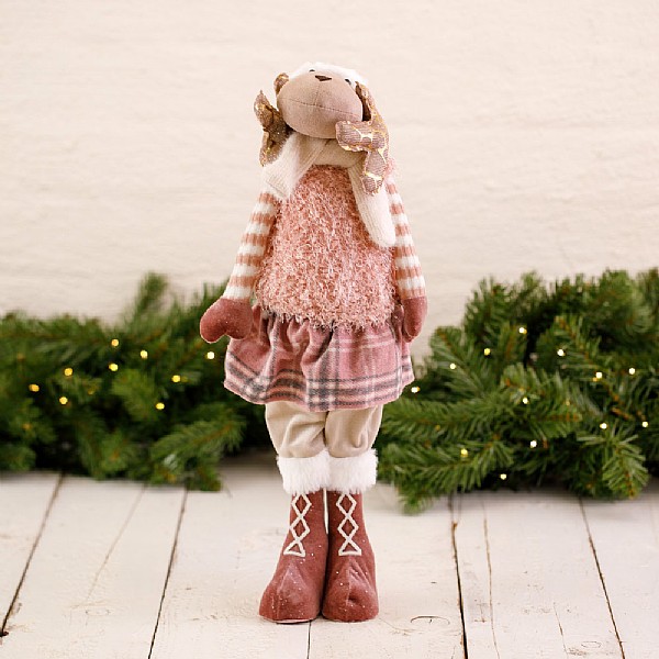 Pink Standing Moose Decoration