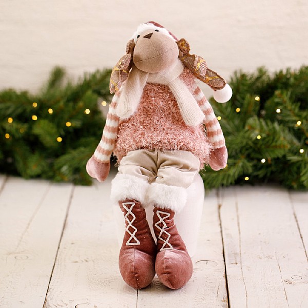 Pink Sitting Moose Decoration