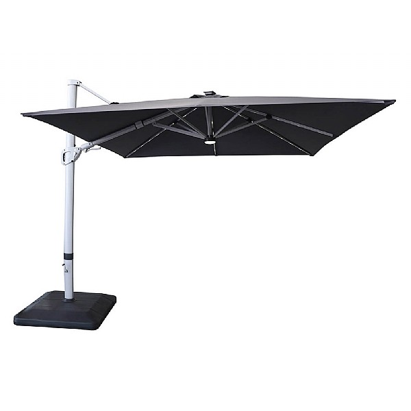 Hartman Caribbean 3m Square Cantilever Parasol with Lights - Dark Grey