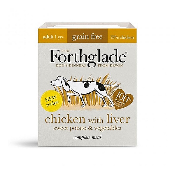 Forthglade Adult Chicken with Liver Grain Free Wet Dog Food 395g